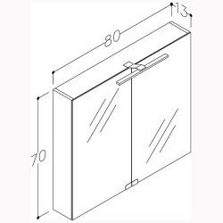 Strmberg 80 cm spejlskab - LED Top- og underbelysning