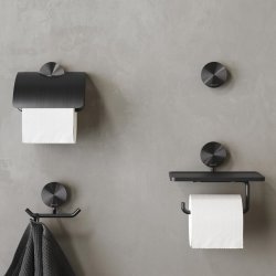 Geesa Opal  - Hndkldekrog dobbelt - Brushed Metal Black