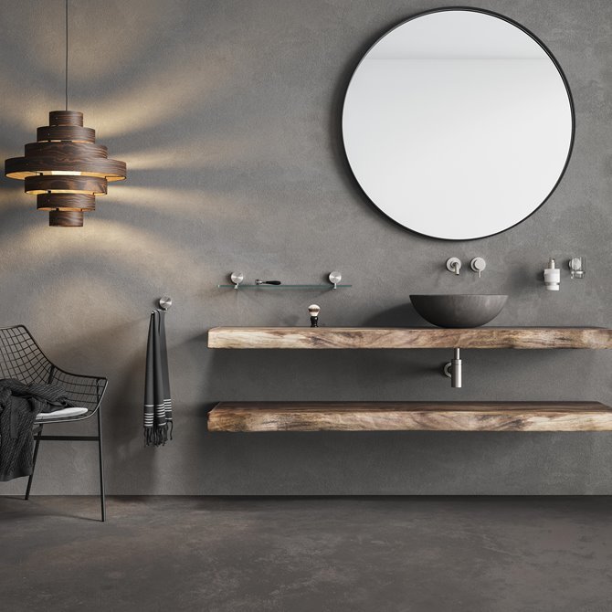 Geesa Opal  - Glashylde  60 cm - Brushed Stainless Steel