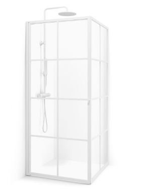 New York brusehjrne - dr og vg - Hvide sprosser - klart glas