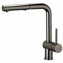 Paffoni Light Exclusive - Kkkenarmatur - Med udtrk - Sort Krom - OUTLET