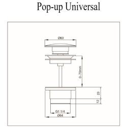 Primy Pop-Up Bundventil - Matte overflader