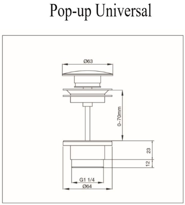 Primy Pop-Up Bundventil - Matte overflader