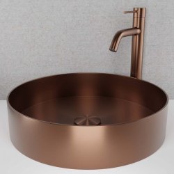 Primy Steel Rare R stlvask - Amber (kobber) 37,5 cm - Bordmontering