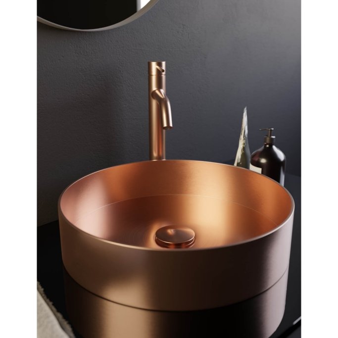 Primy Steel Rare R stlvask - Amber (kobber) 37,5 cm - Bordmontering