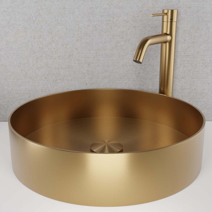 Primy Steel Rare R stlvask - Sand (messing) 37,5 cm - Bordmontering