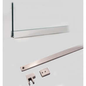 Firkantet profil st / stttestang til 8 mm glasvg - Krom, brstet eller Sort