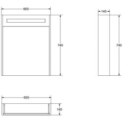 Proline 60 cm spejlskab - 1 lge - LED Lys - Mat Hvid