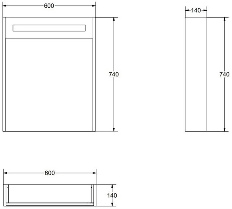 Proline 60 cm spejlskab - 1 lge - LED Lys - Mat Hvid