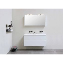 Proline 100 cm spejlskab - 2 lger - LED Lys - Mat Sort