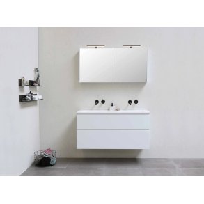 Proline 80 cm spejlskab - 2 lger - LED Lys - Mat Sort