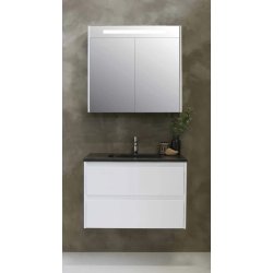 Proline 60 cm spejlskab - 1 lge - LED Lys - Mat Hvid