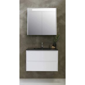 Proline 60 cm spejlskab - 1 lge - LED Lys - Mat Hvid