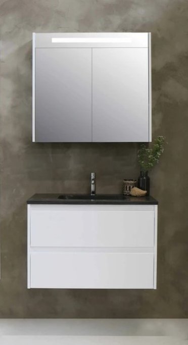 Proline 60 cm spejlskab - 1 lge - LED Lys - Mat Hvid