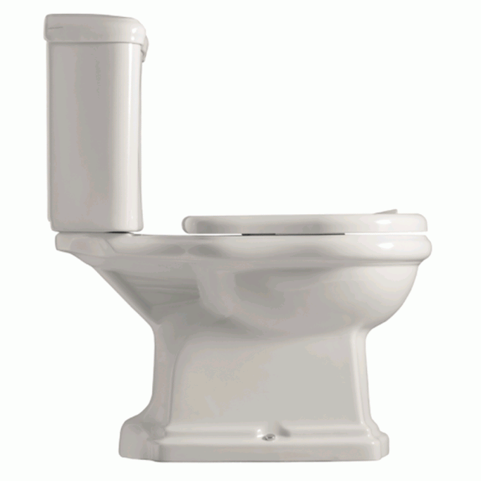 Retro Monoblocco gulvtoilet m. cisterne - Hvid - S-ls eller P-ls
