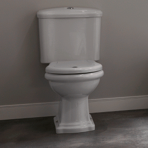 Retro Monoblocco gulvtoilet m. cisterne - Hvid - S-ls eller P-ls