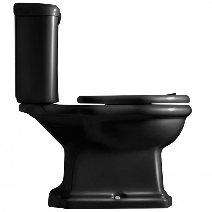 Retro Monoblocco gulvtoilet m. cisterne - Blank Sort - S-ls eller P-ls