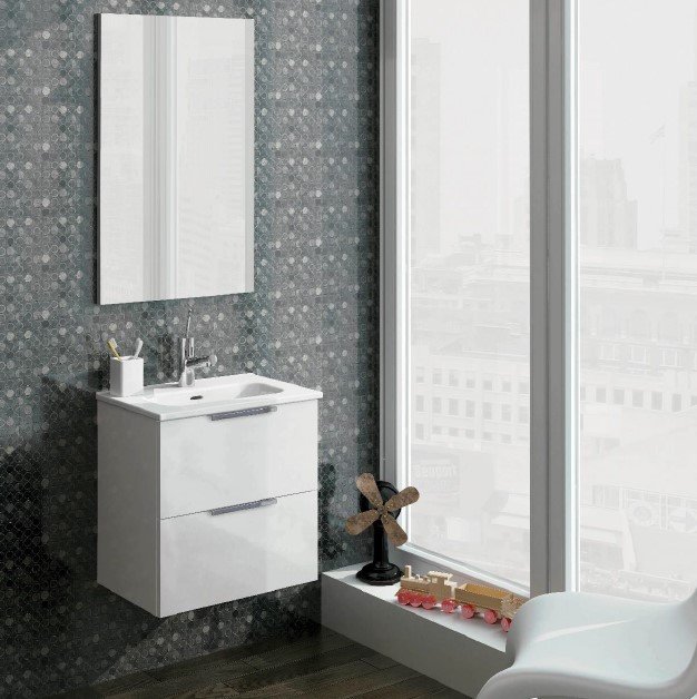 Ronda - 50 cm Mbelst - 2 skuffer - 36 cm dyb - Blank Hvid