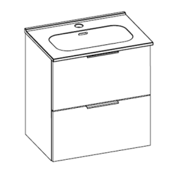 Ronda - 50 cm Mbelst - 2 skuffer - 36 cm dyb - Blank Hvid