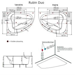 Rubin Duo 158,5 x124,5 cm 2 personers spabad