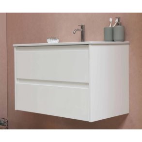 Proline 120 cm - Badmbel m. skuffer - Inkl. porceln vask - Mat Hvid