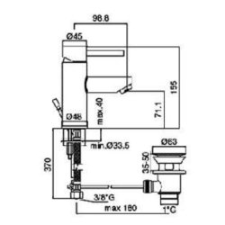 Paffoni New Stick, Hndvaskarmatur m. lft op - Stl look