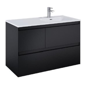 Sole Split - 100 cm Mbelst - 3 skuffer - 45 cm dyb - Mat Sort