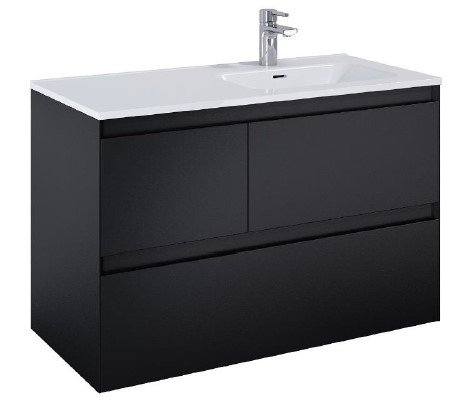 Sole Split - 100 cm Mbelst - 3 skuffer - 45 cm dyb - Mat Sort