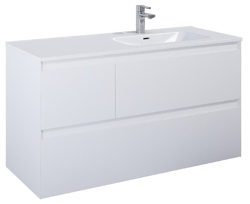 Sole Split - 120 cm Mbelst - 3 skuffer - 45 cm dyb - Mat Hvid