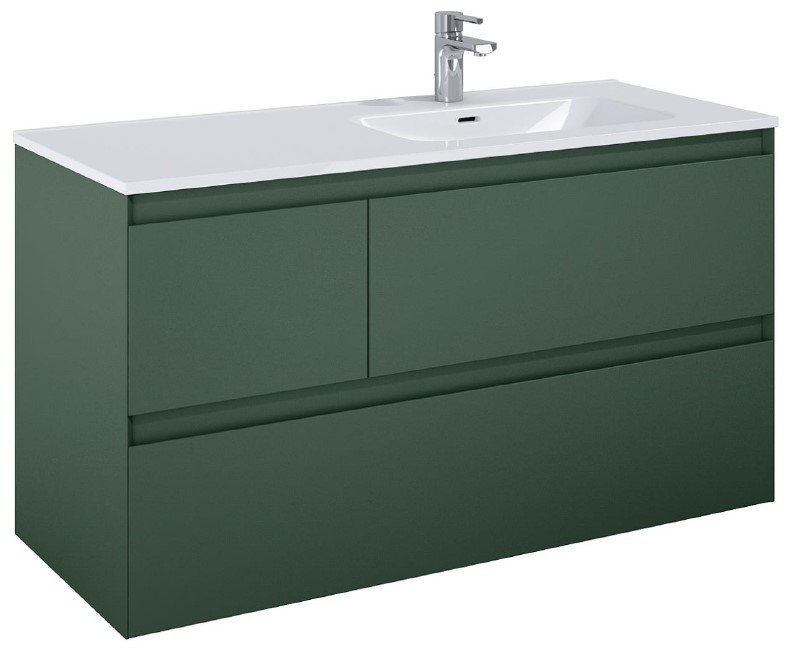 Sole Split - 120 cm Mbelst - 3 skuffer - 45 cm dyb - Mat Grn