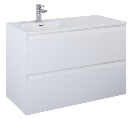 Sole Split - 100 cm Mbelst - 3 skuffer - 45 cm dyb - Mat Hvid