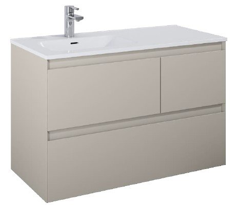 Sole Split - 100 cm Mbelst - 3 skuffer - 45 cm dyb - Mat Rgfarve