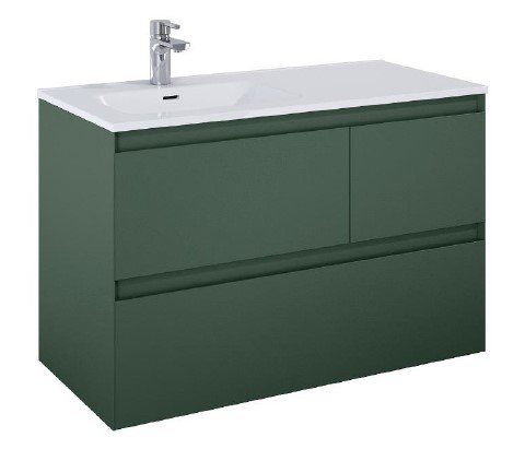 Sole Split - 100 cm Mbelst - 3 skuffer - 45 cm dyb - Mat Grn