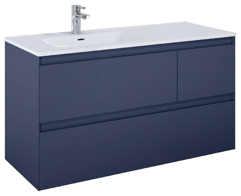 Sole Split - 120 cm Mbelst - 3 skuffer - 45 cm dyb - Mat Marinebl