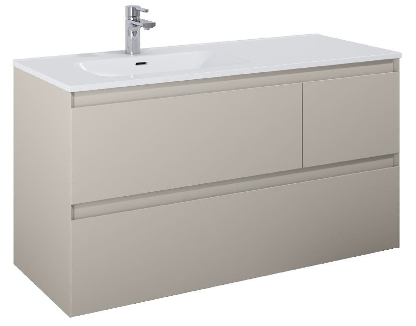 Sole Split - 120 cm Mbelst - 3 skuffer - 45 cm dyb - Mat Rgfarve