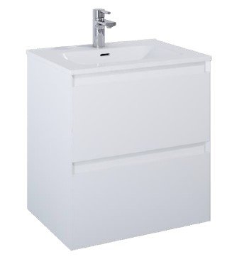 Sole - 60 cm Mbelst - 2 skuffer - 45 cm dyb - Mat Hvid