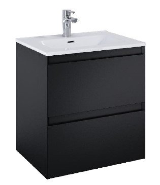 Sole - 60 cm Mbelst - 2 skuffer - 45 cm dyb - Mat Sort