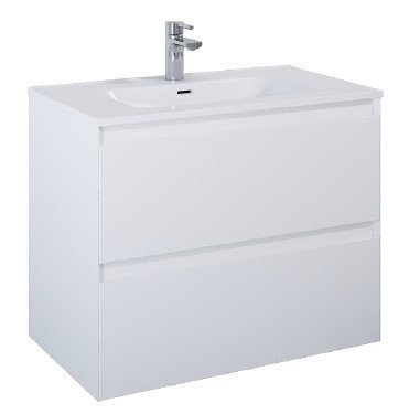 Sole - 80 cm Mbelst - 2 skuffer - 45 cm dyb - Mat Hvid