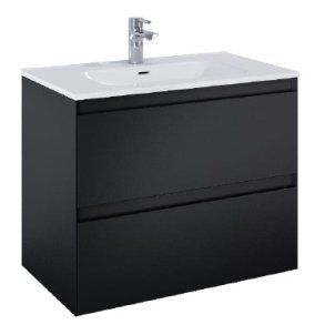 Sole - 80 cm Mbelst - 2 skuffer - 45 cm dyb - Mat Sort