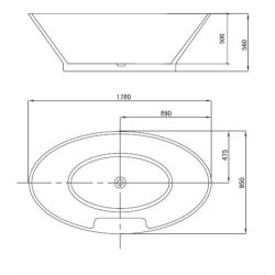 Solveig fritstende badekar 178x95 - Royal Bad &amp; Spa