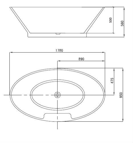 Solveig fritstende badekar 178x95 - Royal Bad &amp; Spa