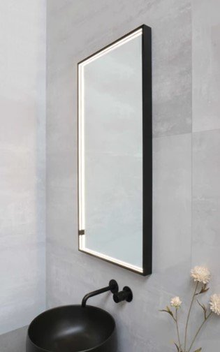 Firkantet spejl med direkte LED lys, SP19, Rammer i flere farver