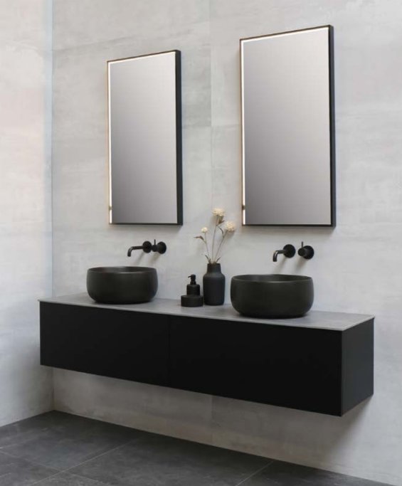 Firkantet spejl med direkte LED lys, SP19, Rammer i flere farver