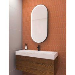 Ovalt spejl med direkte LED lys, SP28, Rammer i flere farver