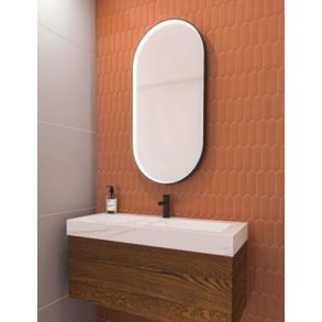 Ovalt spejl med direkte LED lys, SP28, Rammer i flere farver