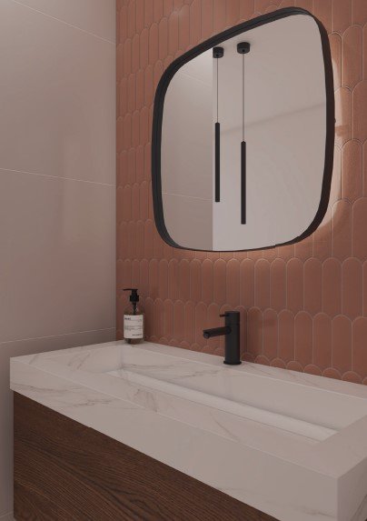 Superellipse spejl med LED Backlight, SP30, Vlg imellem rammer i flere farver