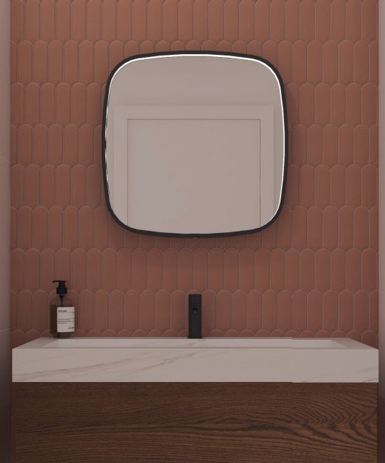 Superellipse spejl med Direkte LED lys, SP31, Vlg imellem rammer i flere farver - Mange strrelser