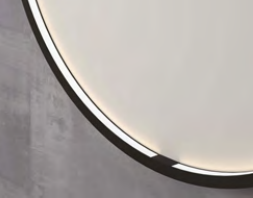 Rundt spejl med direkte LED lys, SP24, Rammer i flere farver