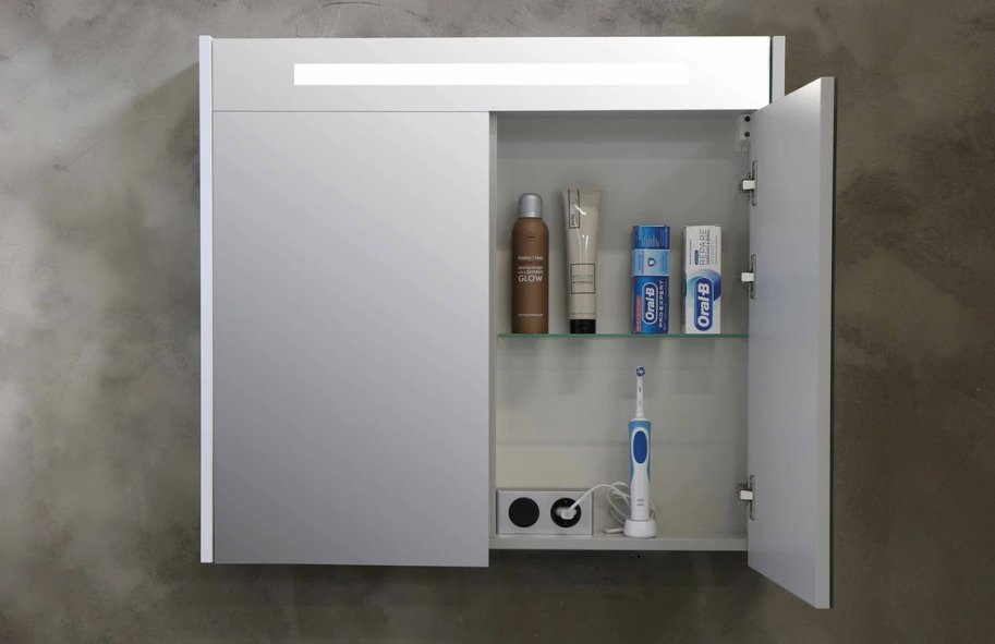 Proline 60 cm spejlskab - 1 lge - LED Lys - Mat Hvid