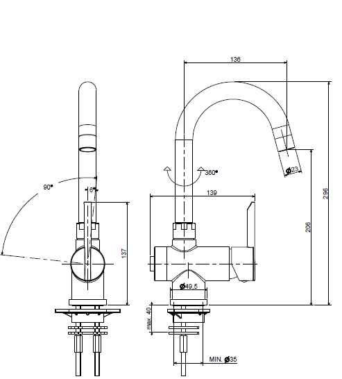 Paffoni Stick duo - Hndvaskarmatur med omskifter til bruser